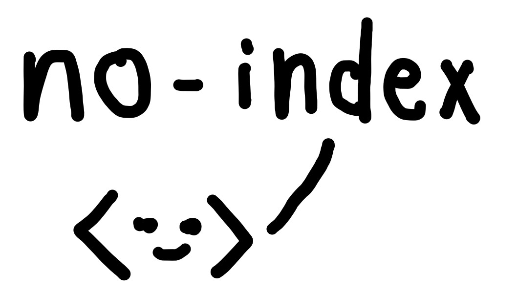 no-indexをかかげるキャラクター